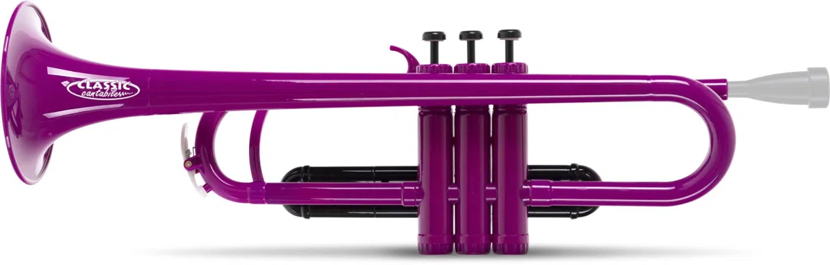 Classic Cantabile KTP-30VT MardiBrass Trompeta Bb De Plástico Lila | Trompeta en afinación Bb, Material: plástico ABS, Diámetro: 11, 6 mm, Diámetro de campana: 129 mm, 1 llave de agua, 1 x funda