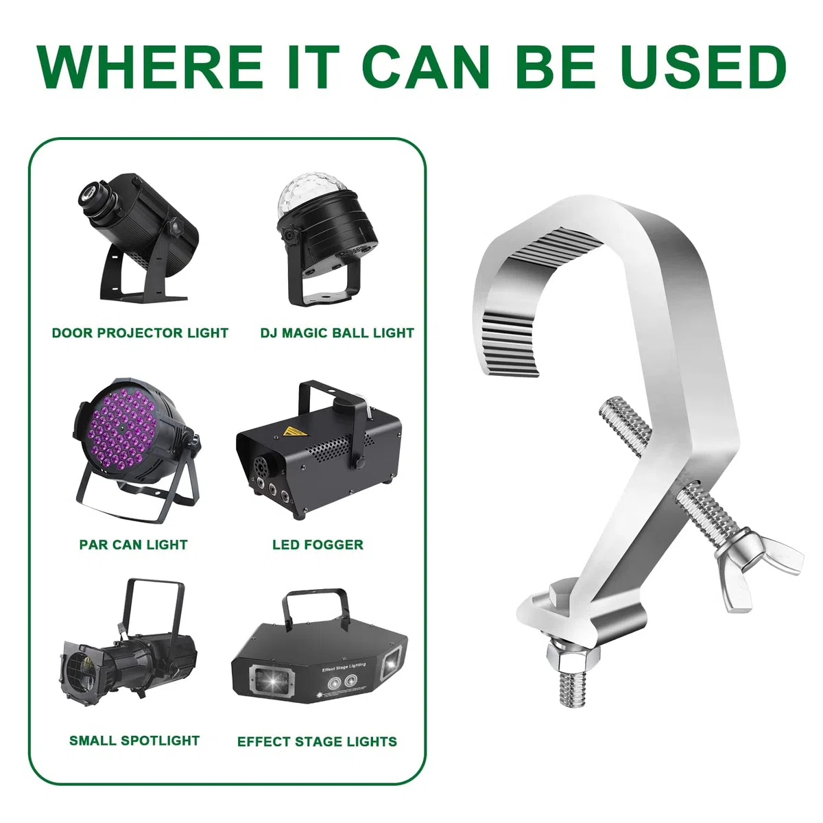 DJ Abrazaderas para Luces 12 Pack, Czgor Dispositivo de Suspensión de Abrazadera de Iluminación de Escenario de Aleación de Aluminio para Truss Clips de Escenario Usados para Luz Par, Cabeza Móvil