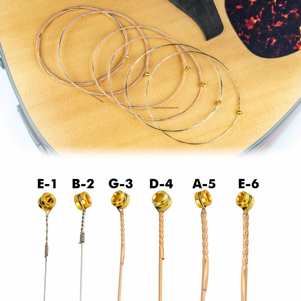 KINGDUO 24Pcs / 4Pack Cuerdas De Guitarra Acústica Profesional Recubrimiento De Bronce Fosforoso Acero Alambre .012-.053 Inch Sensación De Mano Dura Na-G3