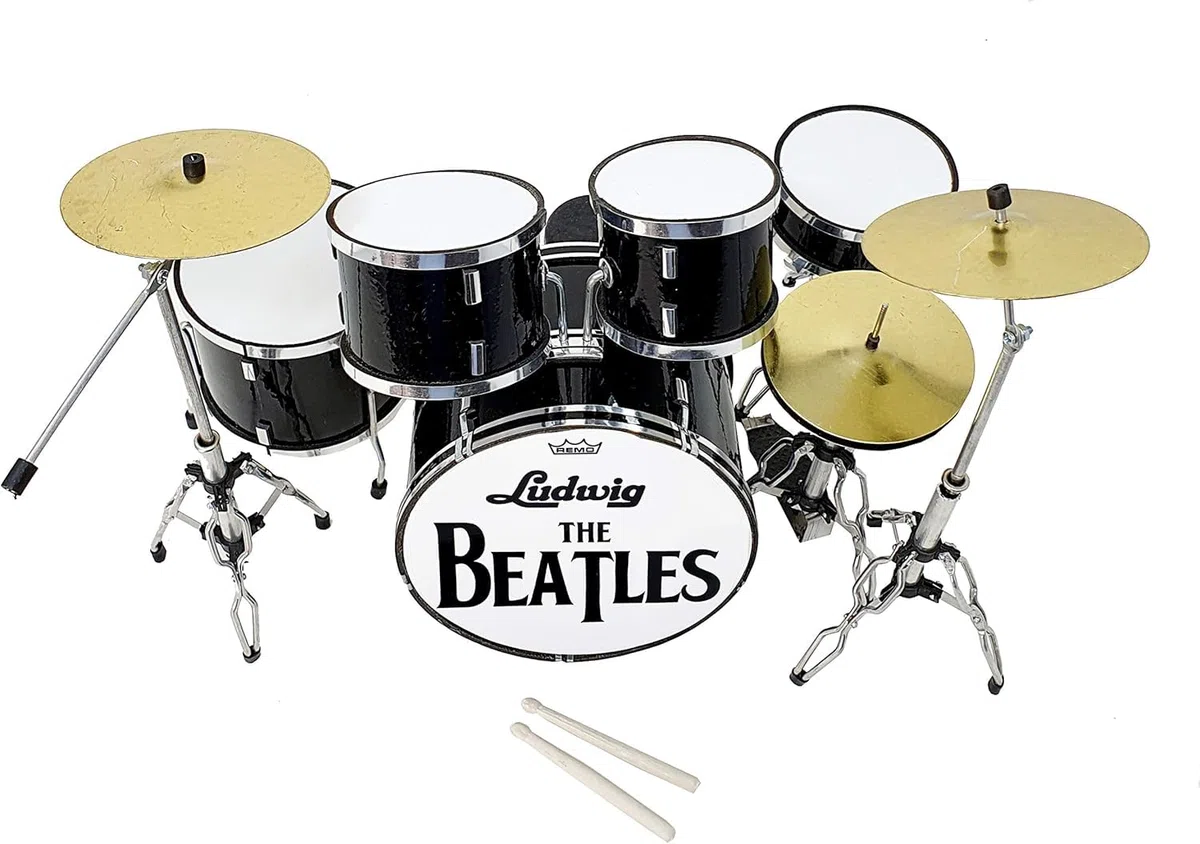 ROCKSTAR - MINIATURA BATERÍA ACUSTICA NEGRO BRILLO MLI MDR-0022 REGALO MUSICAL