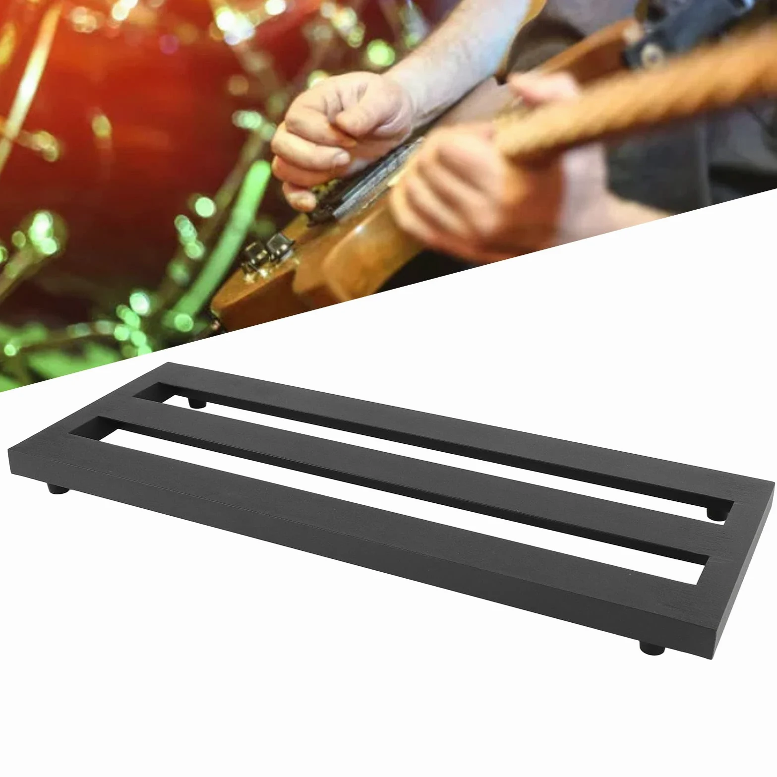Placa de pedales de guitarra de aleación de aluminio extra grande, placa portátil para efectos de guitarra con superficie antideslizante y bolsa de transporte para guitarristas (PB 2)