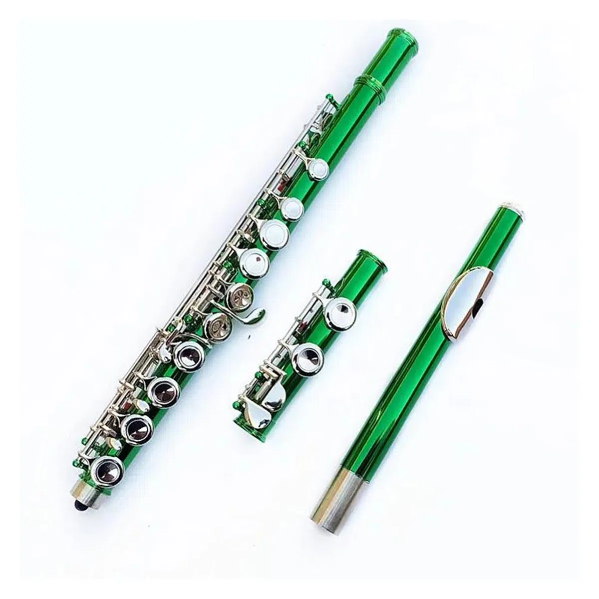 Flauta Verde, 16 Agujeros, Llaves Cerradas De Cobre Y Níquel Más Instrumento De Flauta Con Llave E Para Estudiantes Flauta Travesera Kit