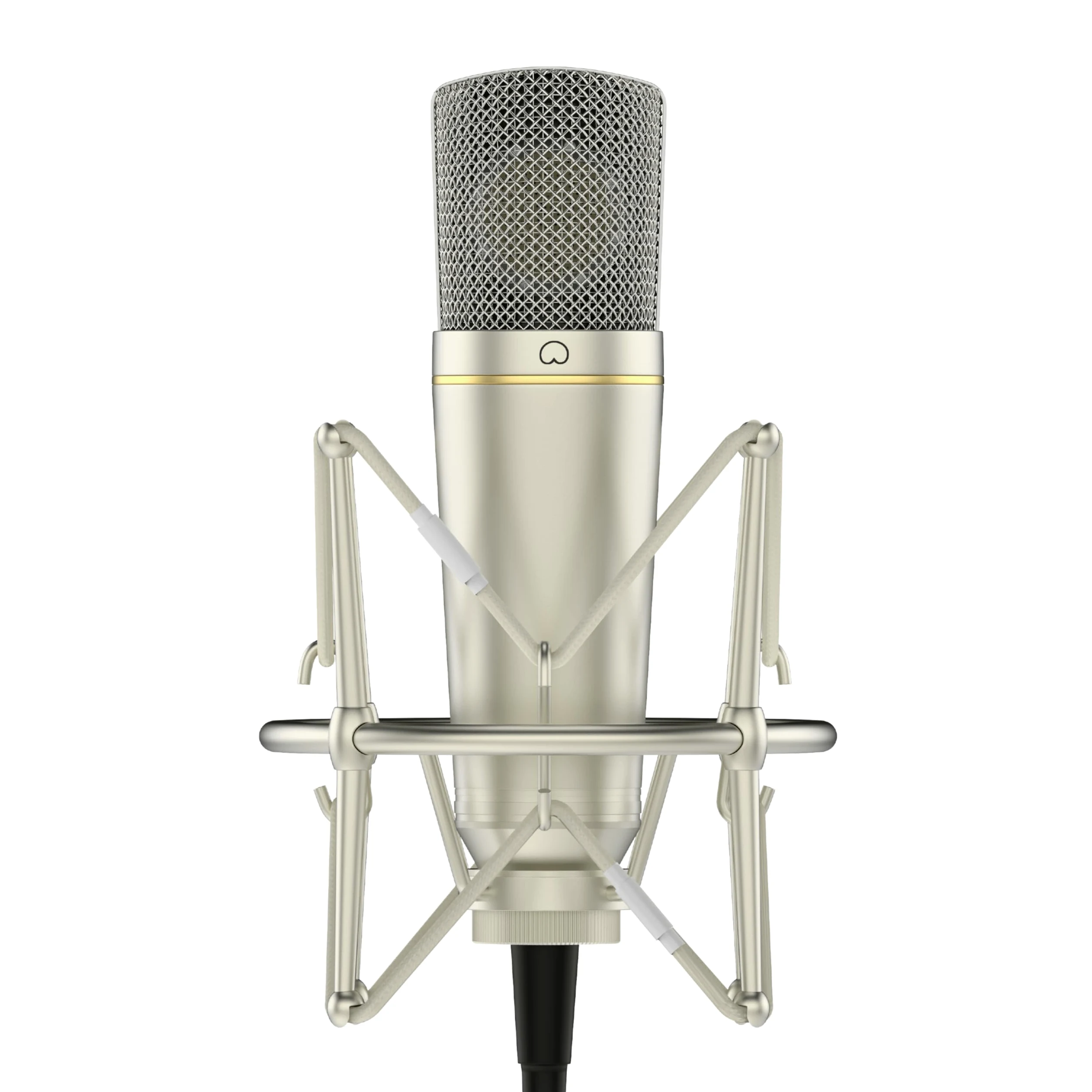 MA-67 Micrófono condensador de estudio dorado de 34 mm, incluye filtro Hydro Pop, soporte de metal, cable XLR y bolsa de micrófono - para producción musical