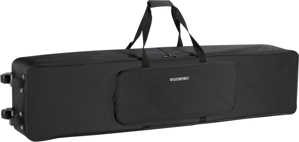 McGrey KBT-3223-88 Carro de transporte con ruedas para teclado y piano con 88 teclas, ligero, cómodo y resistente, acolchado interior grueso, mochila acolchada, impermeable, negro