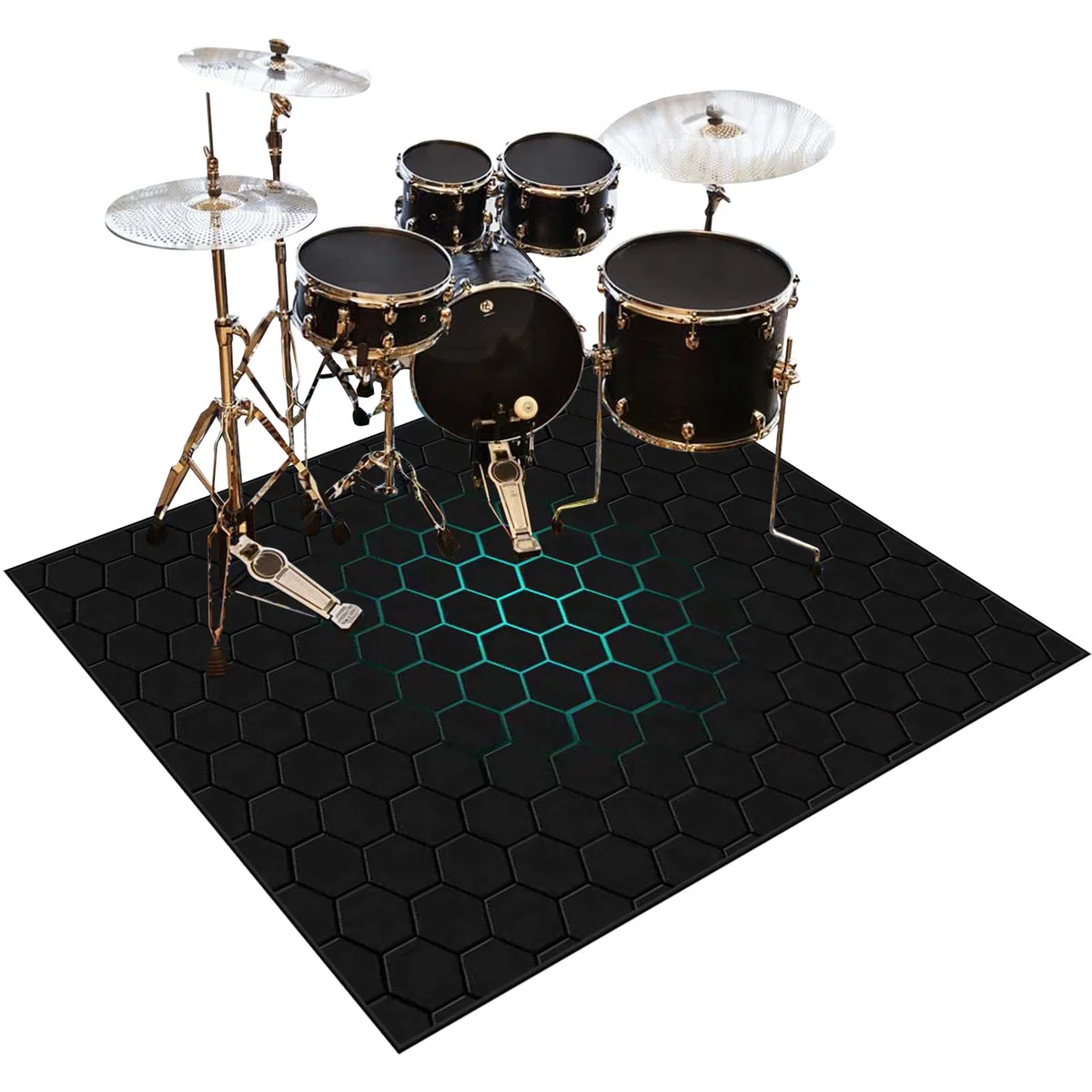 Alfombra Bateria Electronica Tambor Alfombras Acusticas Piano Alfombras de Batería Acústico, Alfombrillas de Tambor Insonorizada Antideslizantes, Alfombra para Batería y Percusión 120 x 100 cm